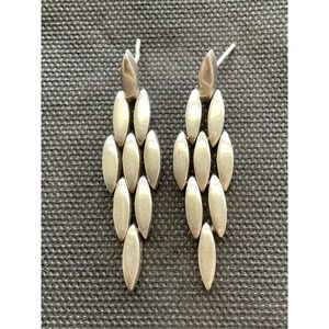 Vintage 925 Sterling Silver Dangle Drop Earrings Articulated Estate Jewelry